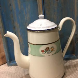 Cafetera esmalte antigua,con estampado