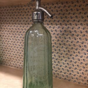 Sifón Piramid, Estamp. En Vidrio Martinet Muy Antiguo